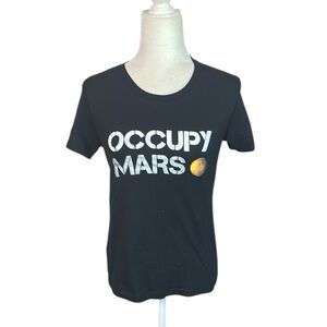 SpaceX Black Fitted Short Sleeve Tee with Occupy Mars Graphic